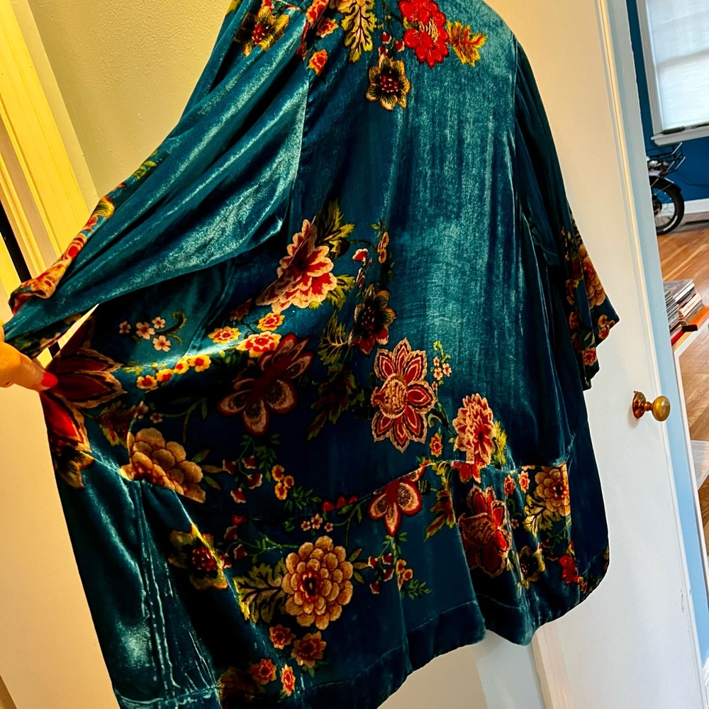 JOHNNY WAS ⚜️ Cobalt Blue Floral Velvet Jacket